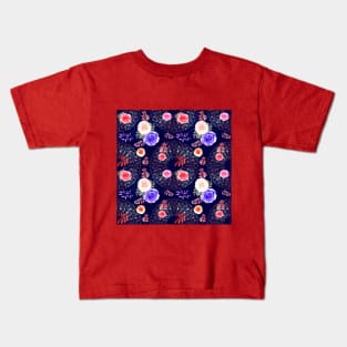 Spring Mandalas and Roses Plum Kids T-Shirt